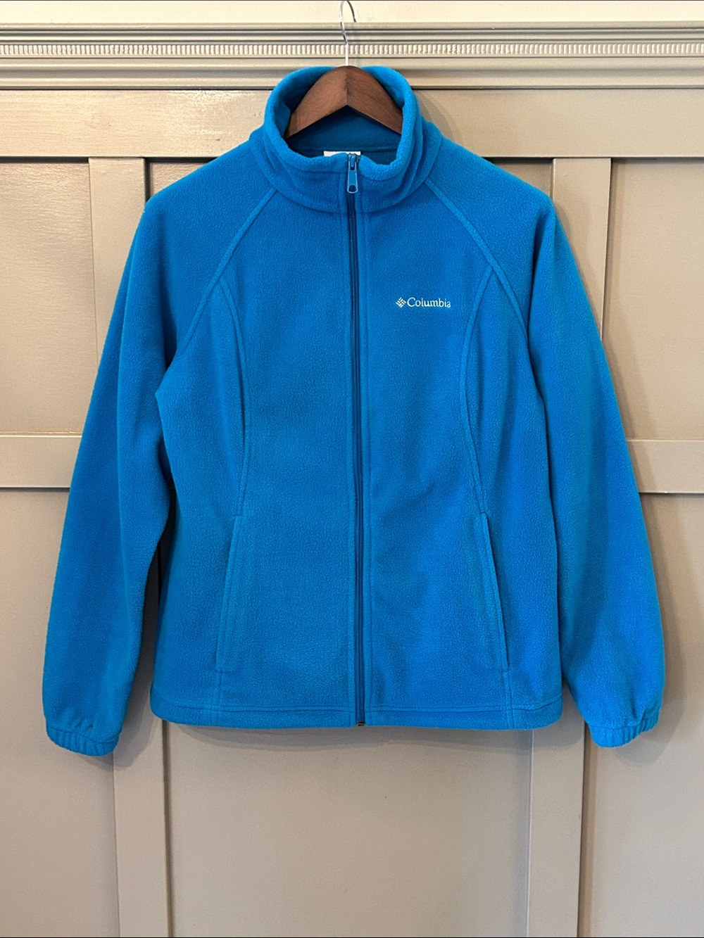 Columbia Full Zip Fleece Jacket Blue Womens Size Large